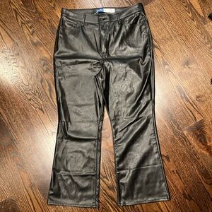 Old Navy Black Faux Leather Flare Pants Size 14